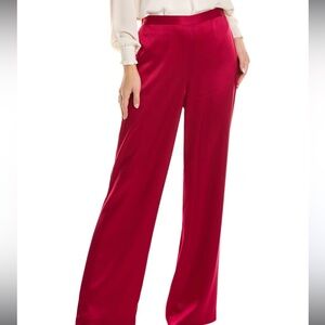 St. John Liquid Satin Pants in Magenta